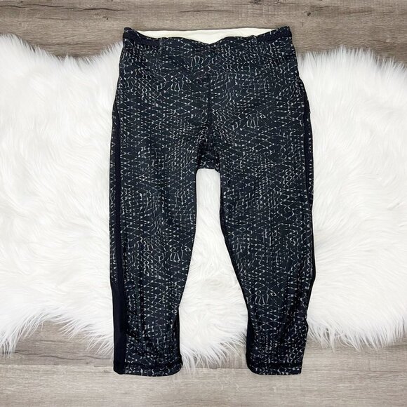 Lululemon Women 6 Outrun Printed Crop 17" Mesh Leggings Athletic Running Fitness - Picture 1 of 9